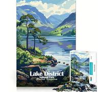 Rompecabezas para adultos de 1000 piezas con póster del Parque Nacional del Distrito de los Lagos Juguete divertido para jugar y desafiar la mente Juego acogedor Regalo ideal para cumpleaños (50x75cm)