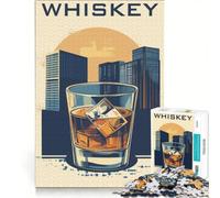 Rompecabezas para Adultos de 1000 Piezas con póster Original de Paisaje Urbano y Whisky Juego Educativo decoración para el hogar 50x75cm