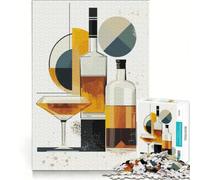 Rompecabezas para Adultos de 1000 Piezas con póster Original de Whisky y cócteles Juguete Educativo Divertido y con Humor con póster a Juego y Hoja de Preguntas y respuestas 38x52cm