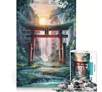 Rompecabezas para Adultos de 1000 Piezas con Puerta Torii roja en el Bosque Juegos relajantes ejercita tu Cerebro y Tus Manos cumpleaños y Navidad 38x26cm