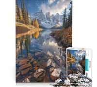 Rompecabezas para Adultos de 1000 Piezas con Reflejo en un Lago de montaña Juego práctico desafiante de completar colección de Artistas Bellas Artes 38x52cm