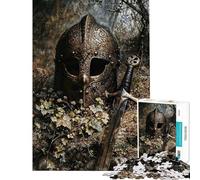 Rompecabezas para Adultos de 1000 Piezas con Reliquias de Guerreros Vikingos Rompecabezas para Adultos Juego de ingenio decoración de Pared Regalos para Amigos y Familiares (tamaño 50x75cm)