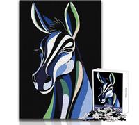 Rompecabezas para Adultos de 1000 Piezas con Retrato Abstracto de Cebra, Juego Educativo Familiar, una Obra de Arte, Regalo de cumpleaños, tamaño 50x75cm