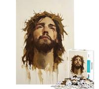 Rompecabezas para Adultos de 1000 Piezas con Retrato Abstracto de Jesucristo Diversión en casa Mejora la Memoria y es un Juego Relajante para Mayores de 14 años (38x52cm)