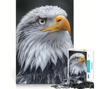 Rompecabezas para Adultos de 1000 Piezas con Retrato de águila Calva,diseño de Animales,Arte de Bordes precisos,Juego de Habilidad Mental,Juego Tranquilo,Regalo de cumpleaños para la Mente (38x52cm)