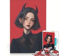Rompecabezas para Adultos de 1000 Piezas con Retrato de ángel Oscuro y Demonio, Juguetes para armar, Carrera de Velocidad Manual, con Piezas de Formas aleatorias Que encajan Perfectamente 38x26cm