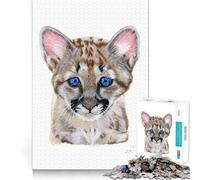 Rompecabezas para Adultos de 1000 Piezas con Retrato de bebé Puma,Arte de Corte preciso,Juego para ejercitar la Mente,Tiempo de Juego Relajante, (50x75cm)