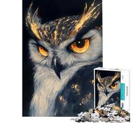 Rompecabezas para Adultos de 1000 Piezas con Retrato de búho Dorado Un desafío Educativo con temática Animal para divertirse en Familia Juguete Decorativo para la Pared Apto para Mayores de 14 años