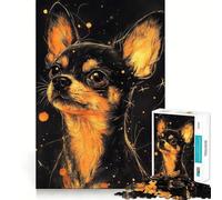 Rompecabezas para Adultos de 1000 Piezas con Retrato de Chihuahua,articulaciones Suaves,Divertido para Resolver Problemas,Juego Casual,Ideal para cumpleaños (50x75cm)