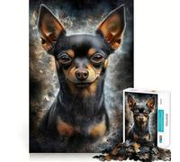 Rompecabezas para Adultos de 1000 Piezas con Retrato de Chihuahua,Corte, Divertido,desafiante,Juego Tranquilo,Divertido, (38x26cm)