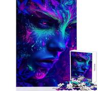 Rompecabezas para Adultos de 1000 Piezas con Retrato de espíritu del Bosque neón Juego de ingenio Divertido y humorístico decoración de Pared Actividades Divertidas en casa (38x26cm)