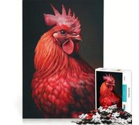 Rompecabezas para Adultos de 1000 Piezas con Retrato de Gallo Rojo Juguetes antiestrés análisis y lógica colección de Artistas Bellas Artes 38x52cm