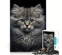 Rompecabezas para Adultos de 1000 Piezas con Retrato de Gato,póster de Corte Premium,Juego de Habilidad Mental,Entretenimiento para el Tiempo Libre,decoración navideña para la Pared (50x75cm)