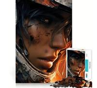 Rompecabezas para Adultos de 1000 Piezas con Retrato de guerrera de Ciencia ficción Herida Juego de estimulación cognitiva Diseño Ajustado sin Huecos Regalo de cumpleaños Juguete