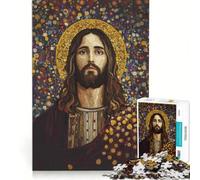 Rompecabezas para Adultos de 1000 Piezas con Retrato de Jesucristo al Estilo Gustavo, Juegos relajantes, ejercita tu Cerebro y Tus Manos, cumpleaños y Navidad 38x52cm
