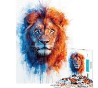 Rompecabezas para Adultos de 1000 Piezas con Retrato de león en Acuarela difícil y desafiante Ideal para aliviar el estrés y Decorar el hogar Juguetes Aptos para Mayores de 14 años (50x75cm)