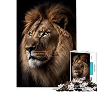 Rompecabezas para Adultos de 1000 Piezas con Retrato de león Un desafío Educativo para la diversión Familiar Juego Familiar para Mayores de 14 años Juego de Rompecabezas Disponible 38x52cm