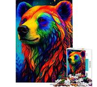 Rompecabezas para Adultos de 1000 Piezas con Retrato de Oso Gay a Color Rompecabezas práctico para Adultos Que Mejora la Memoria cumpleaños y Navidad (tamaño 38x26cm)