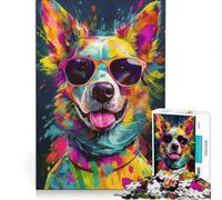 Rompecabezas para Adultos de 1000 Piezas con Retrato de Perro a Color, Juego Imposible, Mejora la Memoria, con Piezas de Formas aleatorias Que encajan Perfectamente 38x26cm