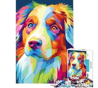Rompecabezas para Adultos de 1000 Piezas con Retrato de Perro a Color Juego Imposible Que desafía la Inteligencia Juguete adictivo Regalo de cumpleaños para la diversión Familiar (Tamaño 38x26cm)
