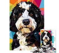 Rompecabezas para Adultos de 1000 Piezas con Retrato de Perro Labradoodle Juego práctico e Intelectual Regalos para Hombres y Mujeres Ideal para aliviar el estrés (tamaño 38x52cm)