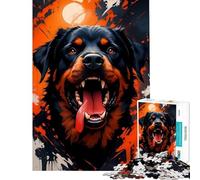 Rompecabezas para Adultos de 1000 Piezas con Retrato de Rottweiler para cumpleaños Navidad decoración del hogar Juego Familiar para Mayores de 14 años 38x26cm