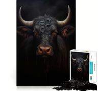 Rompecabezas para Adultos de 1000 Piezas con Retrato de Toro y Vaca,Arte de Corte preciso,Juguete para desarrollar la Agilidad Mental,Ideal para Relajarse y Disfrutar de la decoración de Pared