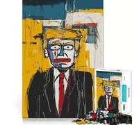 Rompecabezas para Adultos de 1000 Piezas con Retrato de Trump al Estilo del Arte Callejero Juego Divertido para concentrarse en la Mente Juego Casual para Pasar el rato Regalo Ideal para cumpleaños