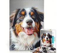 Rompecabezas para Adultos de 1000 Piezas con Retrato de un Perro de montaña bernés Feliz, Juego práctico, difícil y desafiante, Toda la Familia 50x75cm