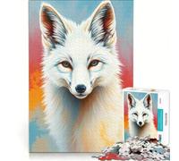 Rompecabezas para Adultos de 1000 Piezas con Retrato de Zorro Blanco Juegos relajantes ejercita tu Cerebro y Tus Manos cumpleaños 38x26cm