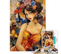 Rompecabezas para Adultos de 1000 Piezas con Retrato Floral de Mujer en Estilo Abstracto Un Reto Educativo para divertirse en Familia Juguete Decorativo para la Pared Apto para Mayores de 14 años