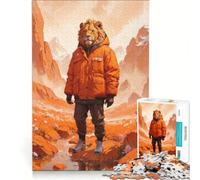 Rompecabezas para Adultos de 1000 Piezas con Retrato Surrealista de un Hombre león Juegos educativos y Divertidos para Hacer en casa Cada Pieza es única 38x26cm
