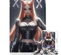 Rompecabezas para Adultos de 1000 Piezas con Revestimiento de Cuero Juguetes antiestrés de Kunoichi Gran Regalo para Juegos Juego práctico descompresión Intelectual tamaño 38x52cm