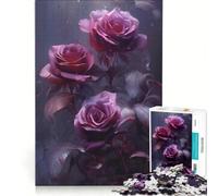 Rompecabezas para Adultos de 1000 Piezas con Rosas Rojas de luto decoración de Pared Actividades Divertidas para el hogar para Fortalecer el Amor Entre Parejas 38x26cm