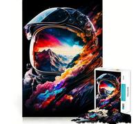 Rompecabezas para Adultos de 1000 Piezas con Rostro Colorido de Astronauta,articulaciones afiladas,Juguete Que desafía la Mente,diversión Relajante,decoración navideña para el hogar (38x26cm)