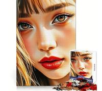 Rompecabezas para Adultos de 1000 Piezas con Rostro de una Hermosa Mujer asiáticaIdeal para Entrenar la Memoria, Relajarse y distraerseBordes precisosRegalo Festivo (50x75cm)