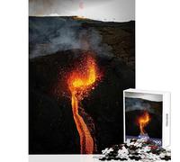 Rompecabezas para Adultos de 1000 Piezas con Rugido volcánico Juguete Educativo Regalo de cumpleaños Juegos relajantes con póster a Juego y Hoja de Trivia tamaño 50x75cm