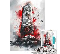 Rompecabezas para Adultos de 1000 Piezas con runas vikingas Diversión en casa Mejora la Memoria Juegos relajantes para Mayores de 14 años (38x52cm)