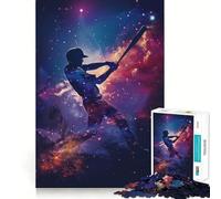 Rompecabezas para Adultos de 1000 Piezas con Silueta de Galaxia y béisbol,Ajuste, Arte,Juego Mental,Regalo,Juego Lento,Regalo de Arte navideño (38x26cm)