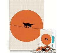 Rompecabezas para Adultos de 1000 Piezas con Silueta de Gato en Alambre,Bordes Finos,Ideal para Manualidades,diversión,relajación y como Regalo de cumpleaños (38x26cm)