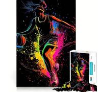 Rompecabezas para Adultos de 1000 Piezas con Silueta de Jugador de Baloncesto Juego de lógica de Ajuste preciso Juego fácil Decoración navideña para Pared (38x52cm)