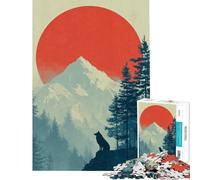 Rompecabezas para Adultos de 1000 Piezas con Silueta de Lobo y Paisaje montañoso Un Reto para completar Decoración de Pared Juego Familiar Apto para Mayores de 14 años (50x75cm)