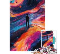 Rompecabezas para Adultos de 1000 Piezas con Silueta de Paisaje Abstracto Rompecabezas Familiar Una Obra de Arte Un Gran Regalo para los Amantes de los Juegos (tamaño 38x26cm)