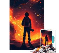 Rompecabezas para Adultos de 1000 Piezas con Silueta en Fuego cósmico Juguetes adictivos para Cultivar la Paciencia Juegos Familiares Decoración Perfecta Regalo Divertido (Tamaño 38x52cm)