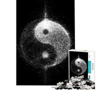 Rompecabezas para Adultos de 1000 Piezas con símbolo Abstracto Yin Yang Juguetes de decoración para el hogar Un desafío difícil Regalos para Amigos y Familiares (38x52cm)