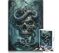 Rompecabezas para Adultos de 1000 Piezas con símbolo de Serpiente y Calavera Antigua, Hermoso diseño, análisis de Juegos y lógica, Regalo de Amigo Secreto, tamaño 38x26cm