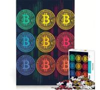 Rompecabezas para Adultos de 1000 Piezas con símbolos Abstractos de Bitcoin, Juguetes para armar, desafiantes de completar, colección de Artistas, Bellas Artes 38x26cm