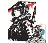 Rompecabezas para Adultos de 1000 Piezas con temática de Chica samurái Cyberpunk Diversión en casa decoración artística para el hogar Juegos educativos para Mayores de 14 años Juego de Rompecabezas