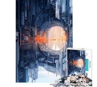 Rompecabezas para Adultos de 1000 Piezas con temática de estación Espacial futurista Juego práctico de Corte de precisión Regalo Ideal para cumpleaños y Ocasiones Especiales (tamaño 50x75cm)