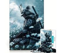 Rompecabezas para Adultos de 1000 Piezas con temática de Guerrero samurái y meditación Juguete para ejercitar la Mente, Ideal para Relajarse y Disfrutar del Arte Regalo artístico (50x75cm)